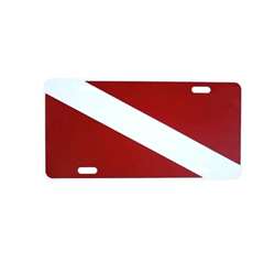 License Plate, Red Flag,plastic
